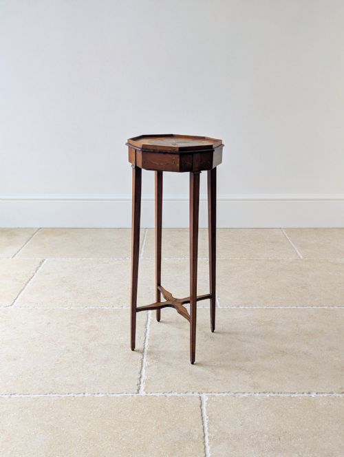 ANTIQUE GEORGIAN MAHOGANY OCTAGONAL SHERATON URN STAND C1780 - ADDITIONAL PHOTO 17