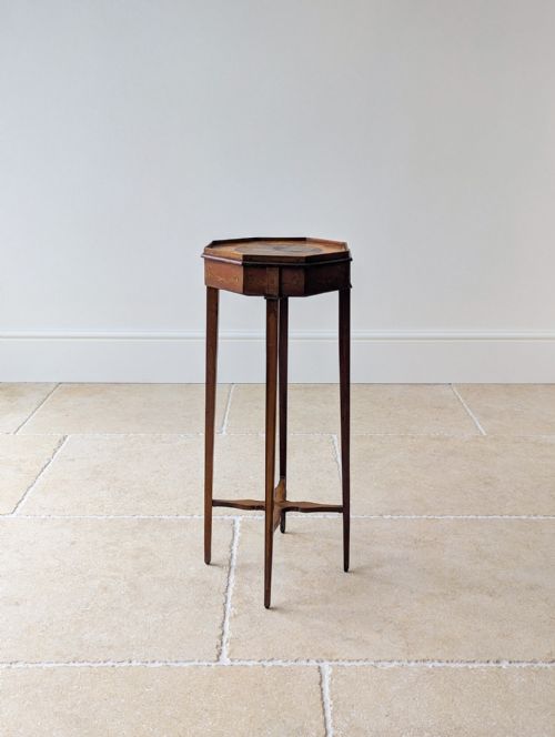 ANTIQUE GEORGIAN MAHOGANY OCTAGONAL SHERATON URN STAND C1780 - ADDITIONAL PHOTO 19