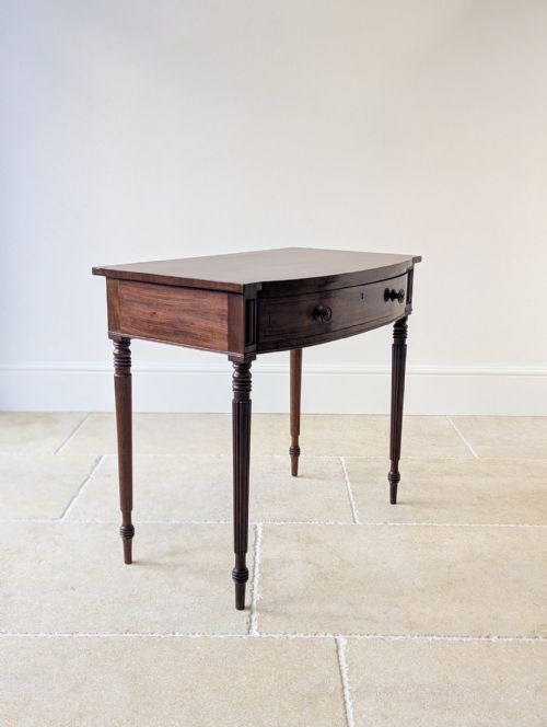 ANTIQUE REGENCY MAHOGANY BOWFRONTED SIDE TABLE C1820 - ADDITIONAL PHOTO 5