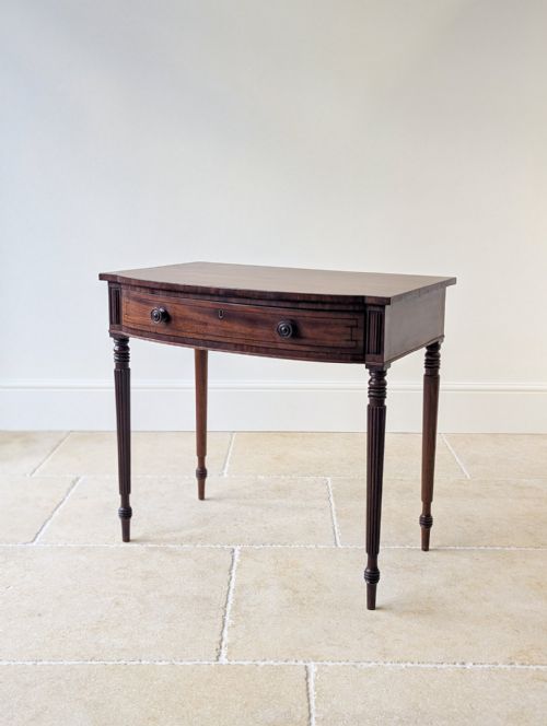 ANTIQUE REGENCY MAHOGANY BOWFRONTED SIDE TABLE C1820 - ADDITIONAL PHOTO 7