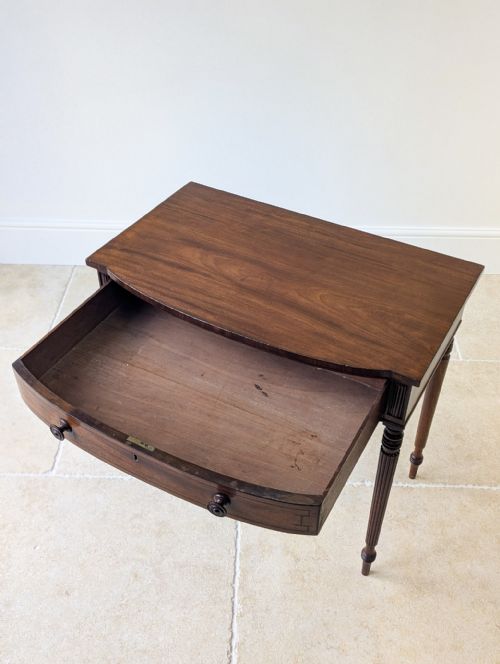 ANTIQUE REGENCY MAHOGANY BOWFRONTED SIDE TABLE C1820 - ADDITIONAL PHOTO 9