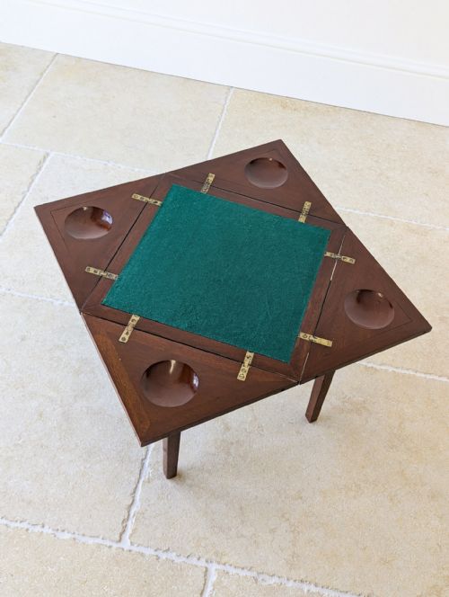 ANTIQUE EDWARDIAN MAHOGANY DIMINUTIVE ENVELOPE CARD TABLE C1910 - ADDITIONAL PHOTO 2