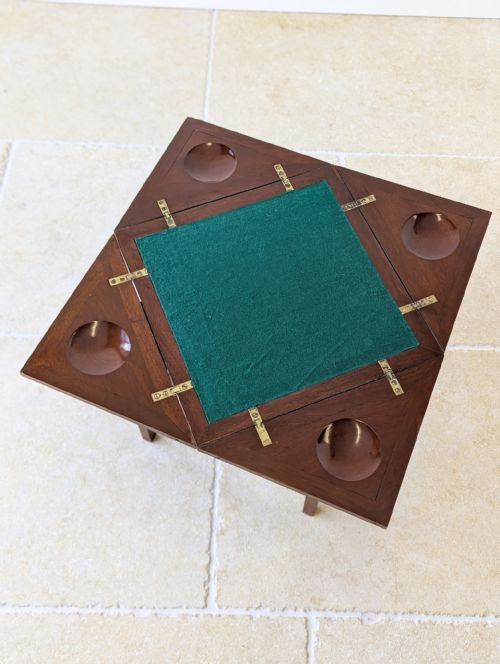 ANTIQUE EDWARDIAN MAHOGANY DIMINUTIVE ENVELOPE CARD TABLE C1910 - ADDITIONAL PHOTO 8