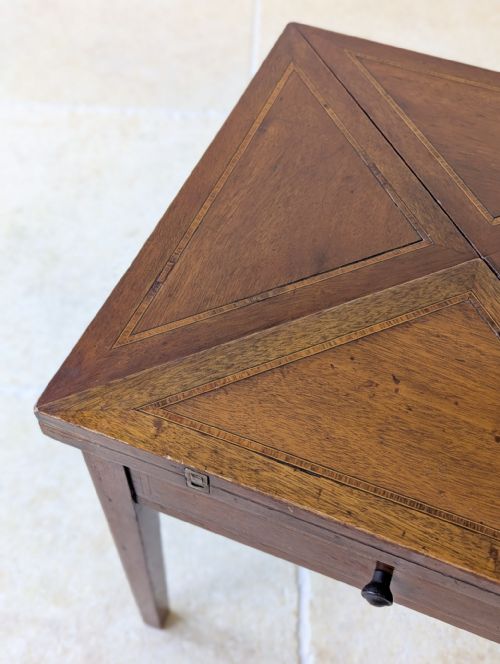 ANTIQUE EDWARDIAN MAHOGANY DIMINUTIVE ENVELOPE CARD TABLE C1910 - ADDITIONAL PHOTO 11