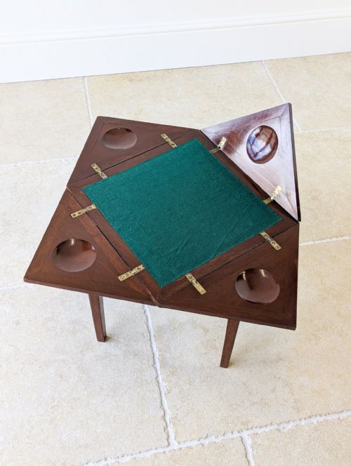 ANTIQUE EDWARDIAN MAHOGANY DIMINUTIVE ENVELOPE CARD TABLE C1910 - ADDITIONAL PHOTO 14