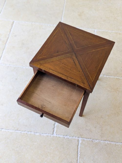 ANTIQUE EDWARDIAN MAHOGANY DIMINUTIVE ENVELOPE CARD TABLE C1910 - ADDITIONAL PHOTO 15