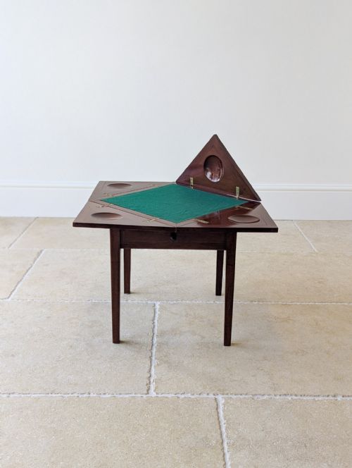 ANTIQUE EDWARDIAN MAHOGANY DIMINUTIVE ENVELOPE CARD TABLE C1910 - ADDITIONAL PHOTO 16