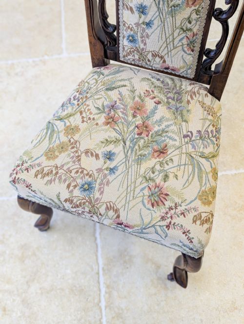 ANTIQUE VICTORIAN WALNUT SALON CHAIR C1880 - ADDITIONAL PHOTO 6