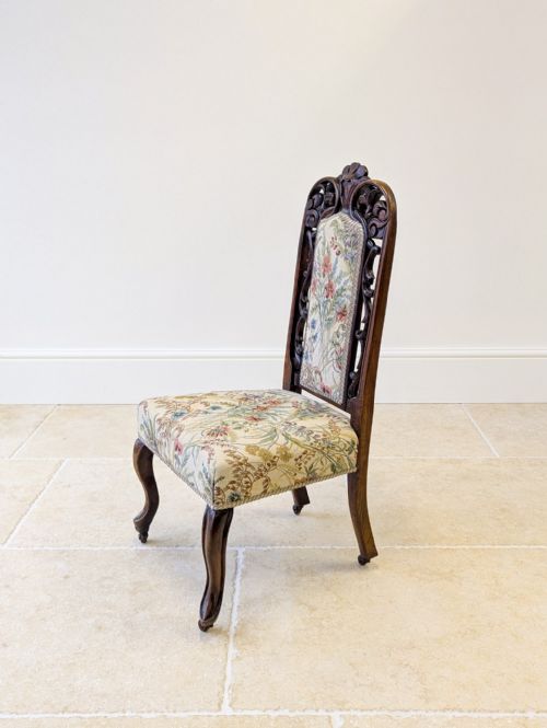 ANTIQUE VICTORIAN WALNUT SALON CHAIR C1880 - ADDITIONAL PHOTO 9