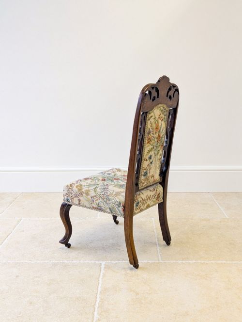 ANTIQUE VICTORIAN WALNUT SALON CHAIR C1880 - ADDITIONAL PHOTO 10