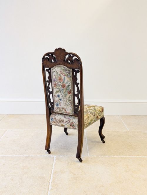 ANTIQUE VICTORIAN WALNUT SALON CHAIR C1880 - ADDITIONAL PHOTO 11