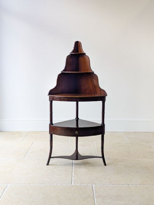 ANTIQUE REGENCY MAHOGANY TIERED CORNER STAND C1820 - ADDITIONAL PHOTO 1