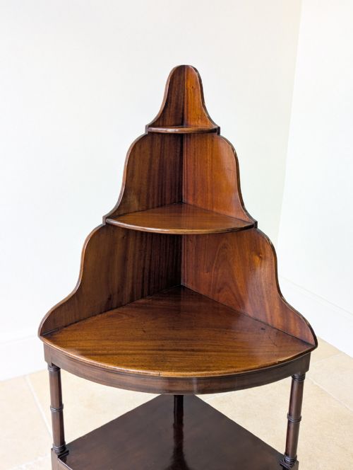 ANTIQUE REGENCY MAHOGANY TIERED CORNER STAND C1820 - ADDITIONAL PHOTO 2