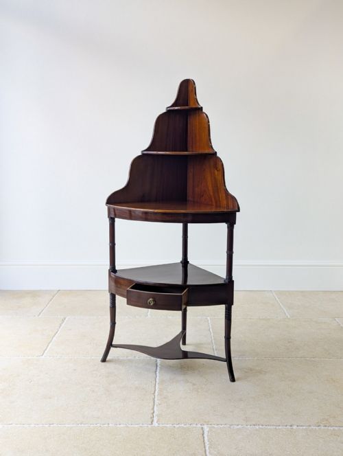 ANTIQUE REGENCY MAHOGANY TIERED CORNER STAND C1820 - ADDITIONAL PHOTO 3