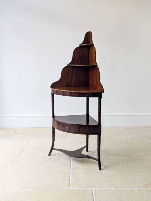 ANTIQUE REGENCY MAHOGANY TIERED CORNER STAND C1820 - ADDITIONAL PHOTO 5