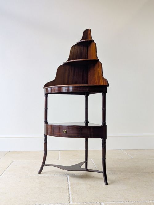 ANTIQUE REGENCY MAHOGANY TIERED CORNER STAND C1820 - ADDITIONAL PHOTO 7