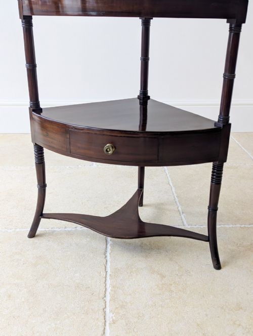 ANTIQUE REGENCY MAHOGANY TIERED CORNER STAND C1820 - ADDITIONAL PHOTO 15