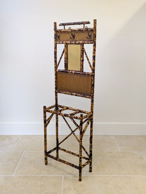 ANTIQUE VICTORIAN AESTHETIC MOVEMENT BAMBOO HALL STAND C1890
