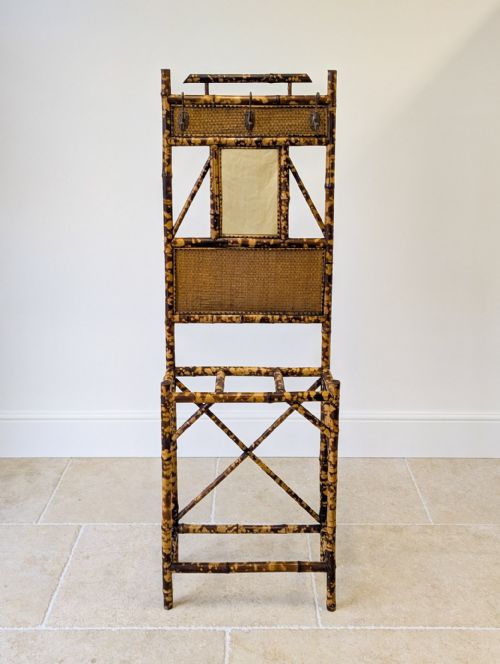ANTIQUE VICTORIAN AESTHETIC MOVEMENT BAMBOO HALL STAND C1890 - ADDITIONAL PHOTO 1