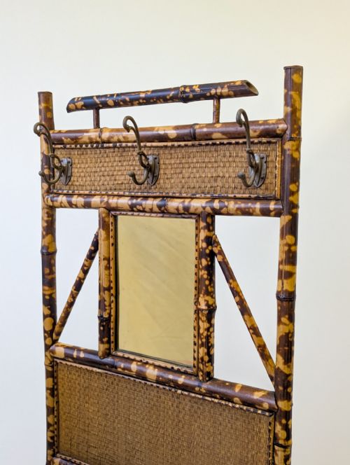 ANTIQUE VICTORIAN AESTHETIC MOVEMENT BAMBOO HALL STAND C1890 - ADDITIONAL PHOTO 2