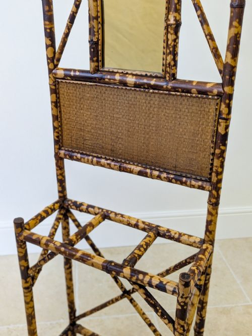 ANTIQUE VICTORIAN AESTHETIC MOVEMENT BAMBOO HALL STAND C1890 - ADDITIONAL PHOTO 4