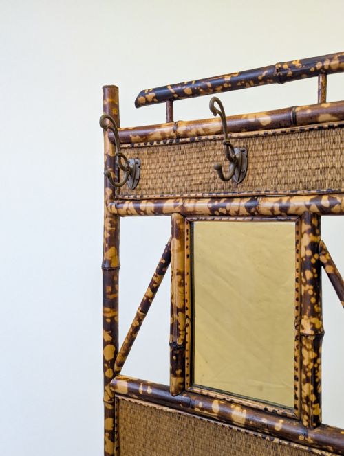 ANTIQUE VICTORIAN AESTHETIC MOVEMENT BAMBOO HALL STAND C1890 - ADDITIONAL PHOTO 6