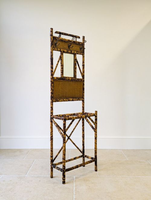 ANTIQUE VICTORIAN AESTHETIC MOVEMENT BAMBOO HALL STAND C1890 - ADDITIONAL PHOTO 7