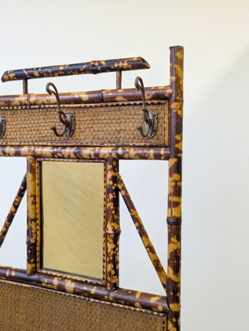 ANTIQUE VICTORIAN AESTHETIC MOVEMENT BAMBOO HALL STAND C1890 - ADDITIONAL PHOTO 9