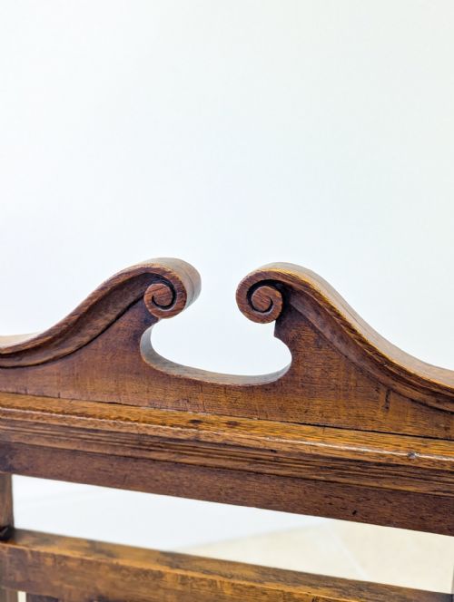 ANTIQUE VICTORIAN OAK HALL CHAIR C1890 - ADDITIONAL PHOTO 8