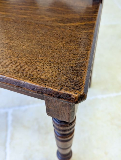 ANTIQUE VICTORIAN OAK HALL CHAIR C1890 - ADDITIONAL PHOTO 13