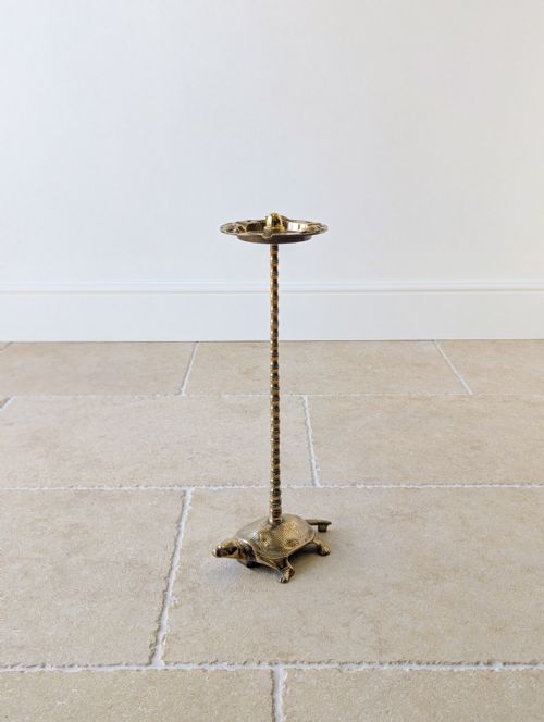ANTIQUE EARLY 20TH CENTURY BRASS TORTOISE FLOORSTANDING CIGAR STAND C1920