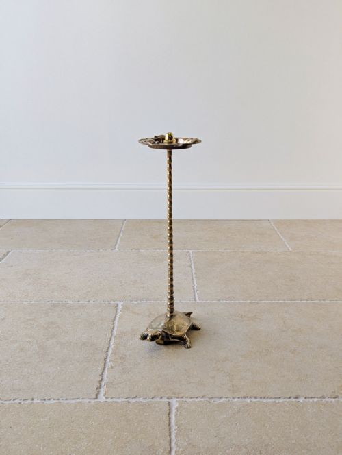 ANTIQUE EARLY 20TH CENTURY BRASS TORTOISE FLOORSTANDING CIGAR STAND C1920 - ADDITIONAL PHOTO 3