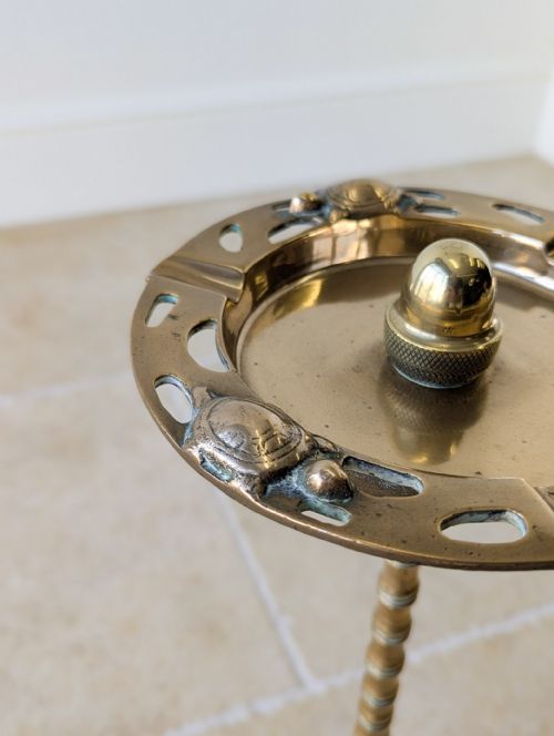 ANTIQUE EARLY 20TH CENTURY BRASS TORTOISE FLOORSTANDING CIGAR STAND C1920 - ADDITIONAL PHOTO 4