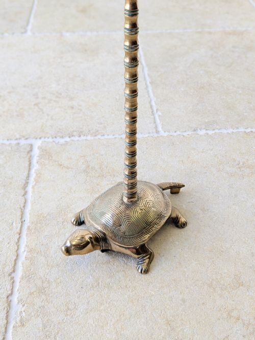ANTIQUE EARLY 20TH CENTURY BRASS TORTOISE FLOORSTANDING CIGAR STAND C1920 - ADDITIONAL PHOTO 5
