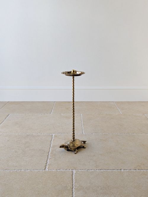 ANTIQUE EARLY 20TH CENTURY BRASS TORTOISE FLOORSTANDING CIGAR STAND C1920 - ADDITIONAL PHOTO 6