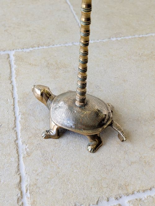 ANTIQUE EARLY 20TH CENTURY BRASS TORTOISE FLOORSTANDING CIGAR STAND C1920 - ADDITIONAL PHOTO 7