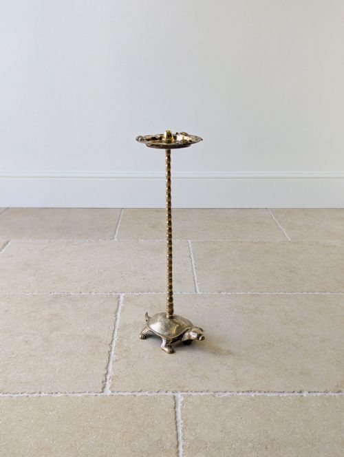 ANTIQUE EARLY 20TH CENTURY BRASS TORTOISE FLOORSTANDING CIGAR STAND C1920 - ADDITIONAL PHOTO 9