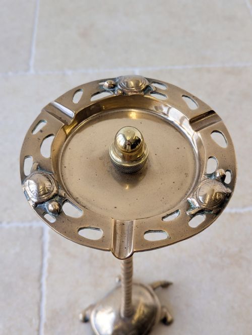 ANTIQUE EARLY 20TH CENTURY BRASS TORTOISE FLOORSTANDING CIGAR STAND C1920 - ADDITIONAL PHOTO 10