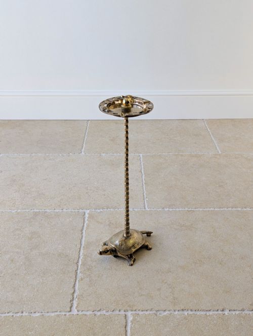 ANTIQUE EARLY 20TH CENTURY BRASS TORTOISE FLOORSTANDING CIGAR STAND C1920 - ADDITIONAL PHOTO 12