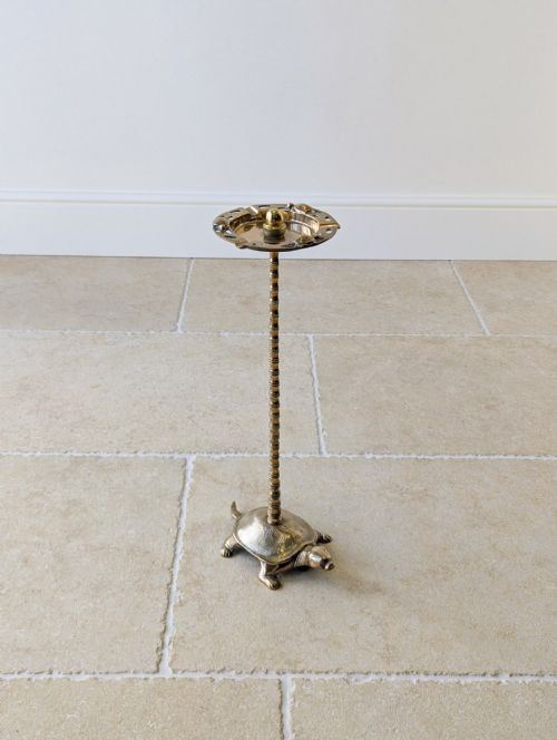 ANTIQUE EARLY 20TH CENTURY BRASS TORTOISE FLOORSTANDING CIGAR STAND C1920 - ADDITIONAL PHOTO 15