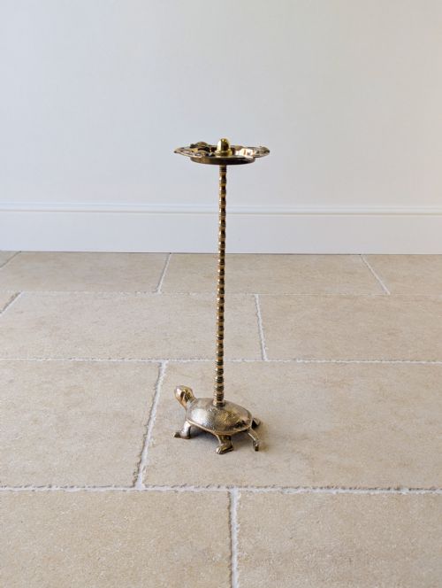 ANTIQUE EARLY 20TH CENTURY BRASS TORTOISE FLOORSTANDING CIGAR STAND C1920 - ADDITIONAL PHOTO 16