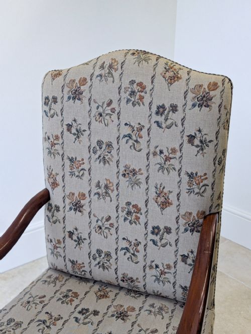 PAIR OF ANTIQUE VICTORIAN WALNUT OPEN ARMCHAIRS C1890 - ADDITIONAL PHOTO 5