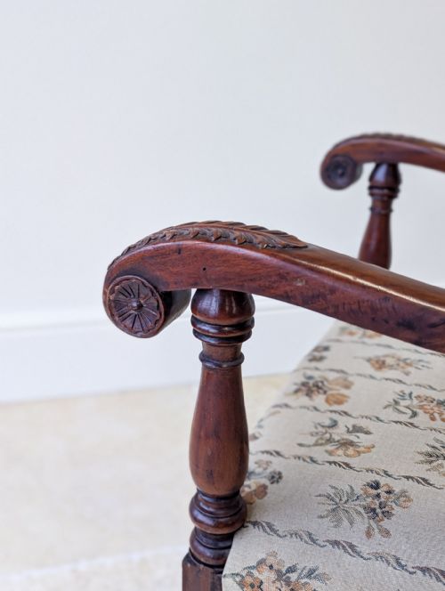 PAIR OF ANTIQUE VICTORIAN WALNUT OPEN ARMCHAIRS C1890 - ADDITIONAL PHOTO 16