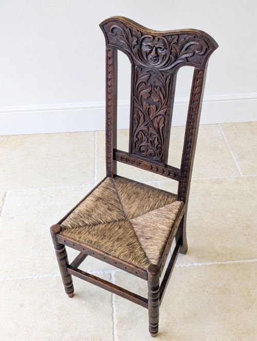 ANTIQUE VICTORIAN CARVED OAK GREEN MAN SIDE CHAIR C1890 - ADDITIONAL PHOTO 3