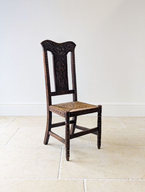 ANTIQUE VICTORIAN CARVED OAK GREEN MAN SIDE CHAIR C1890 - ADDITIONAL PHOTO 5