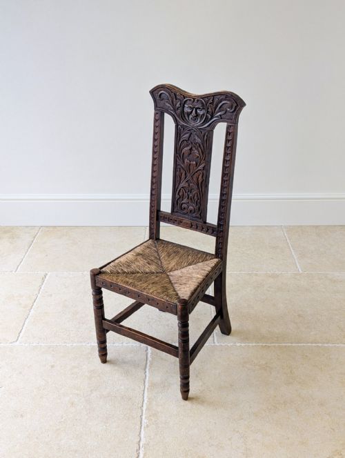 ANTIQUE VICTORIAN CARVED OAK GREEN MAN SIDE CHAIR C1890 - ADDITIONAL PHOTO 7