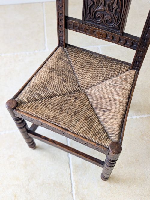 ANTIQUE VICTORIAN CARVED OAK GREEN MAN SIDE CHAIR C1890 - ADDITIONAL PHOTO 8