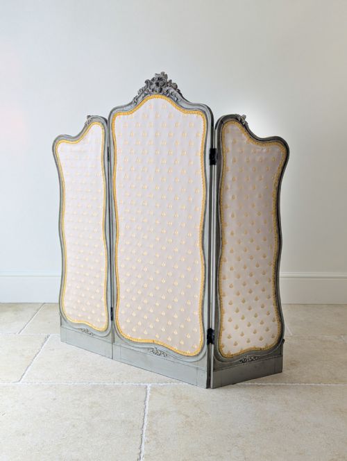 ANTIQUE NAPOLEON III PAINTED THREEFOLD ROOM SCREEN C1860 - ADDITIONAL PHOTO 3
