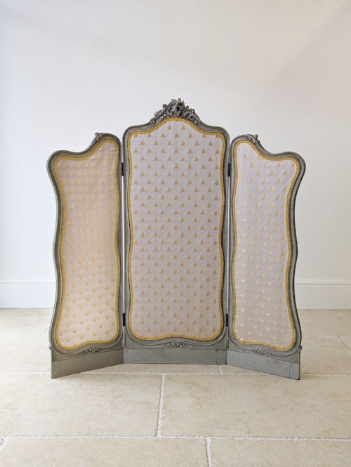 ANTIQUE NAPOLEON III PAINTED THREEFOLD ROOM SCREEN C1860 - ADDITIONAL PHOTO 5