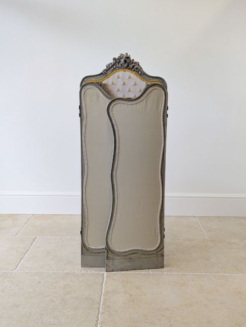 ANTIQUE NAPOLEON III PAINTED THREEFOLD ROOM SCREEN C1860 - ADDITIONAL PHOTO 8